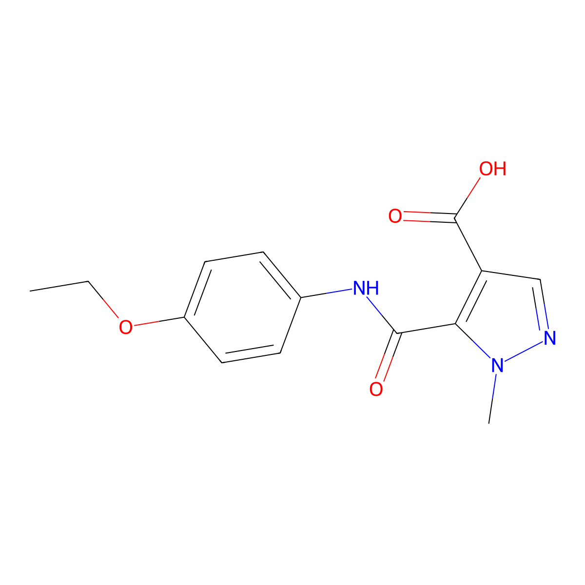 5-[N-(4-ethoxyphenyl)carbamoyl]-1-methylpyrazole-4-carboxylic acid molecular structure, CAS 1006457-06-2