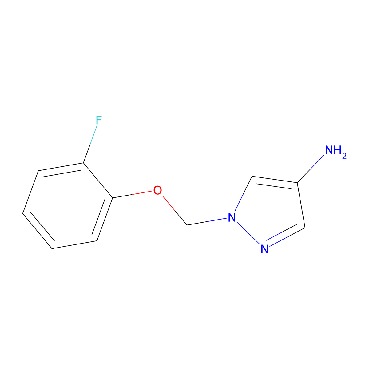 1-[(2-fluorophenoxy)methyl]-1H-pyrazol-4-amine molecular structure, CAS 1006457-12-0