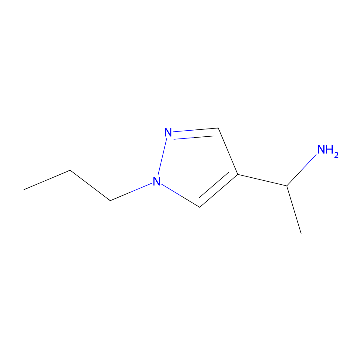 1-(1-propyl-1H-pyrazol-4-yl)ethanamine molecular structure, CAS 1006457-13-1