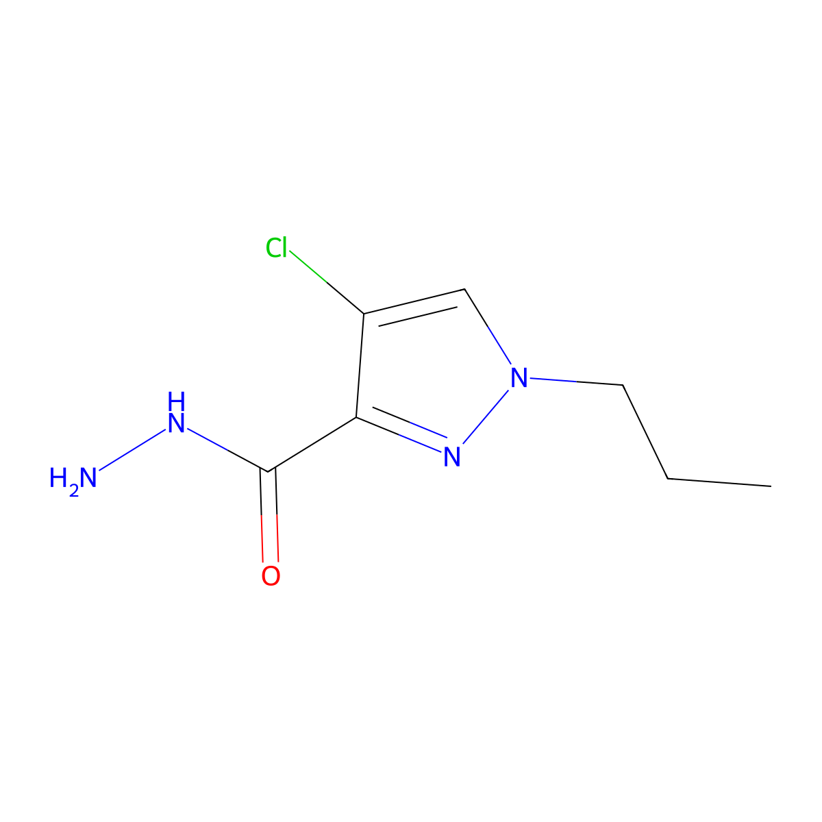 4-Chloro-1-propyl-1H-pyrazole-3-carbohydrazide molecular structure, CAS 1006457-32-4