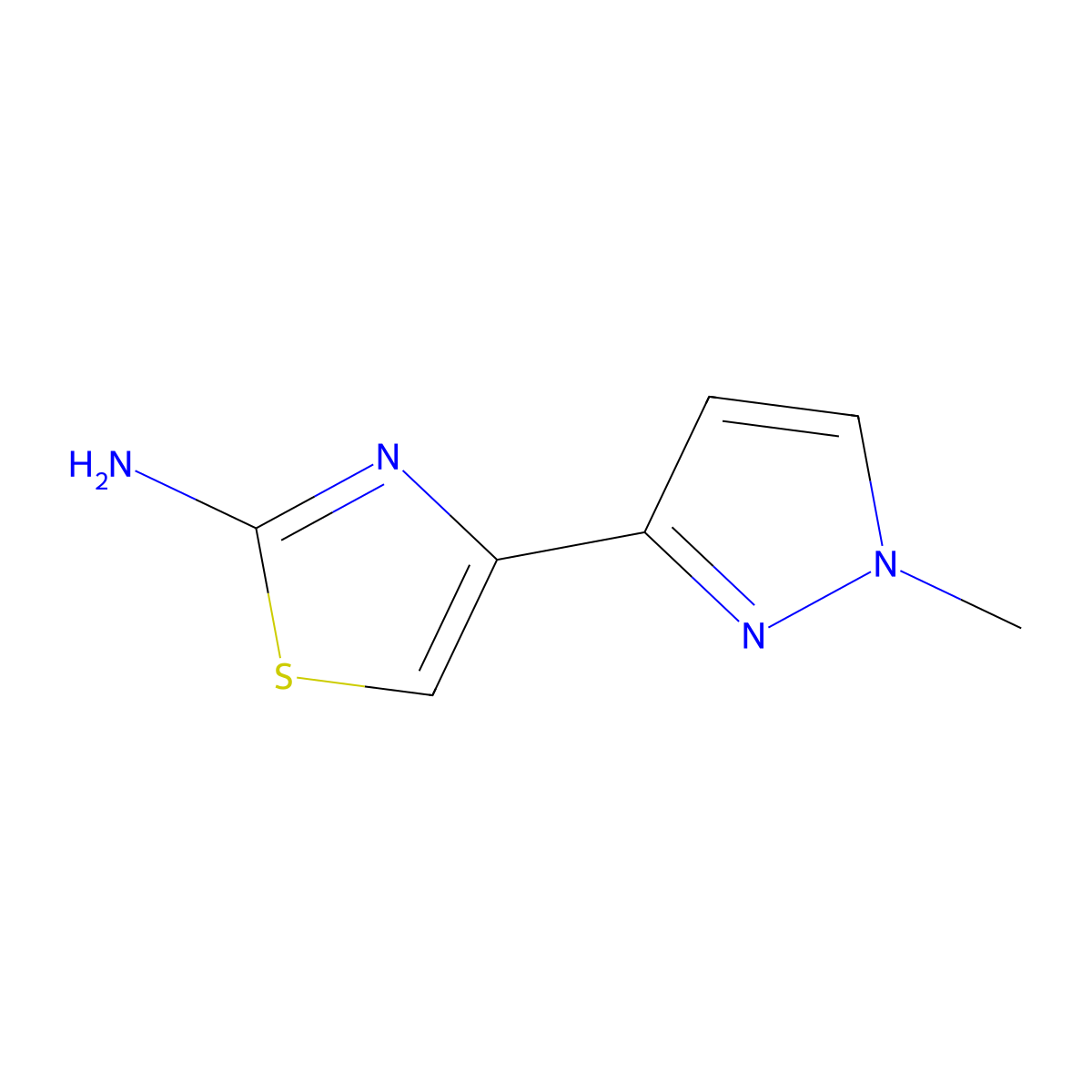 4-(1-Methyl-1H-pyrazol-3-YL)-1,3-thiazol-2-amine molecular structure, CAS 1006457-61-9