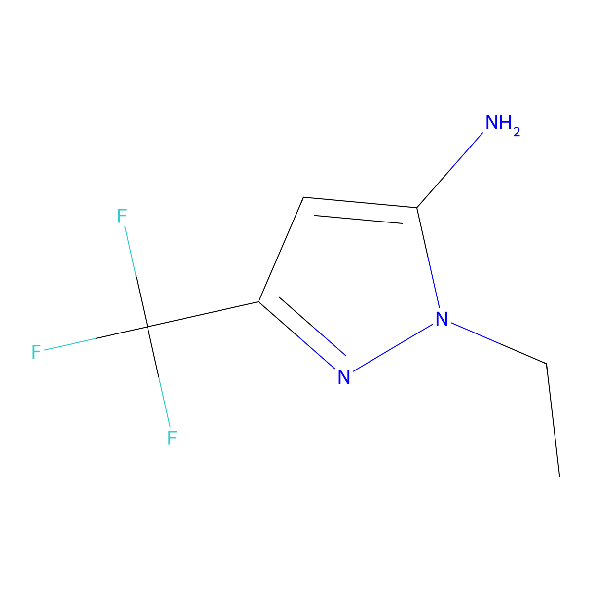 1-ethyl-3-(trifluoromethyl)-1H-pyrazol-5-amine molecular structure, CAS 1006458-25-8