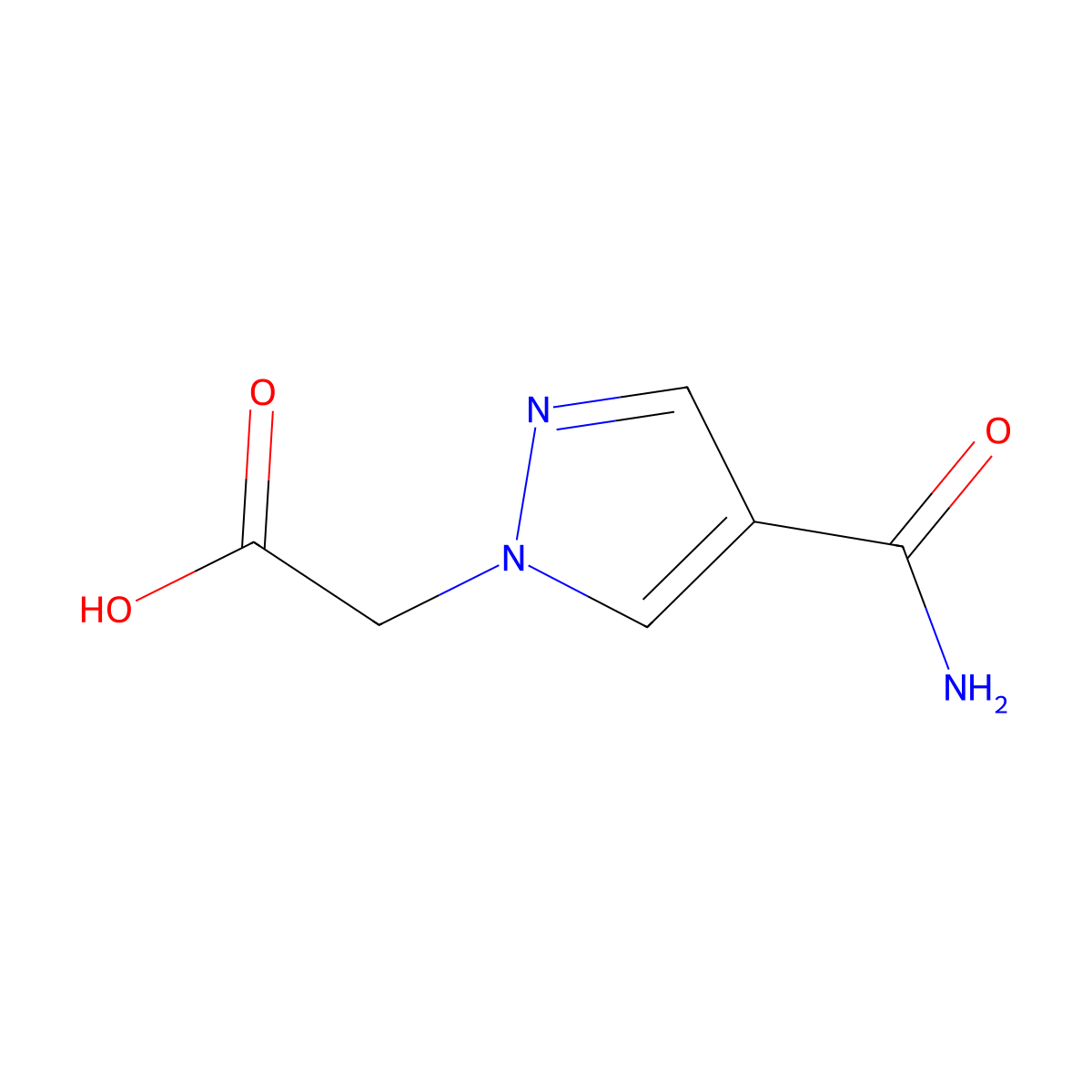 2-(4-carbamoyl-1H-pyrazol-1-yl)acetic acid molecular structure, CAS 1006458-44-1