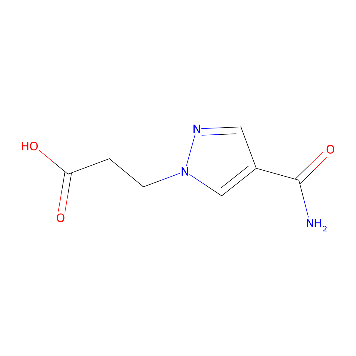 3-(4-carbamoyl-1H-pyrazol-1-yl)propanoic acid molecular structure, CAS 1006458-49-6