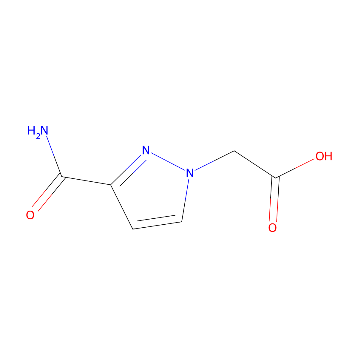 2-(3-carbamoyl-1H-pyrazol-1-yl)acetic acid molecular structure, CAS 1006458-58-7