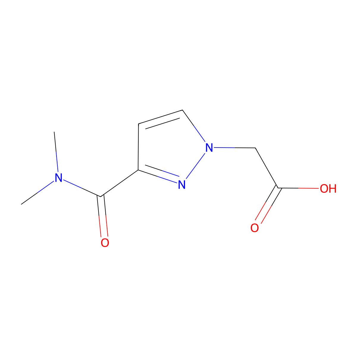 2-(3-(Dimethylcarbamoyl)-1H-pyrazol-1-yl)acetic acid molecular structure, CAS 1006458-64-5