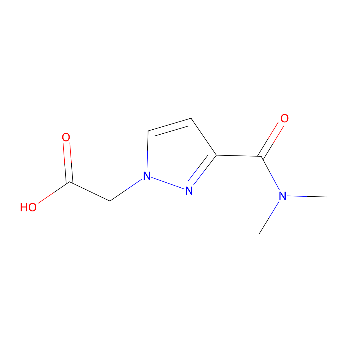 2-(3-(Dimethylcarbamoyl)-1H-pyrazol-1-yl)acetic acid molecular structure, CAS 1006458-64-5