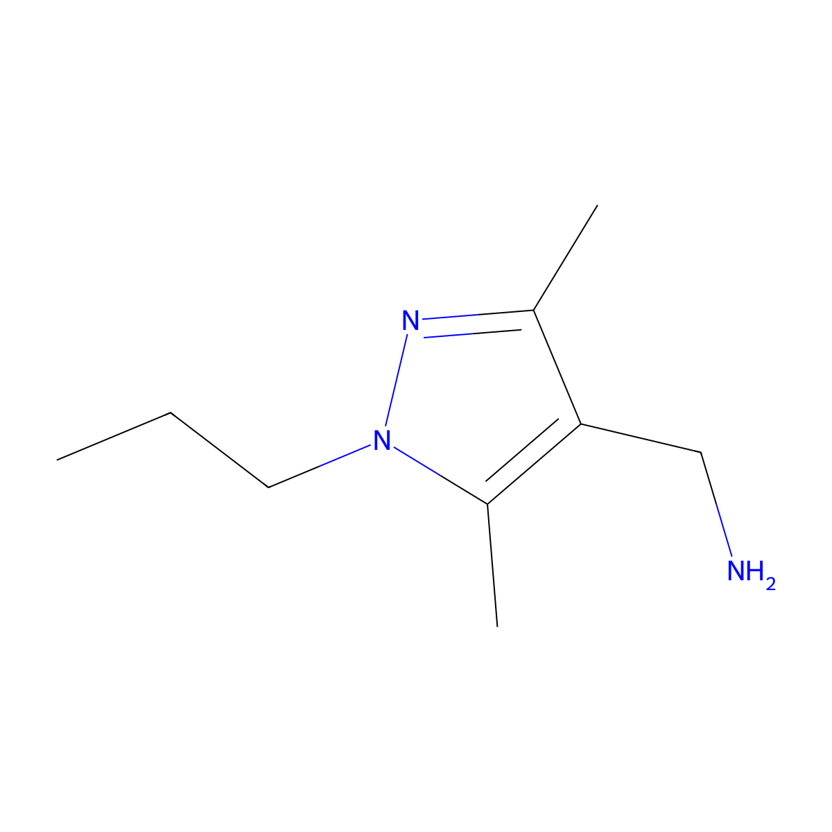 (3,5-Dimethyl-1-propyl-1H-pyrazol-4-YL)methylamine molecular structure, CAS 1006458-74-7