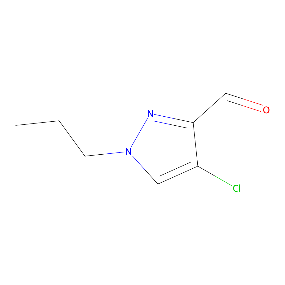 4-Chloro-1-propyl-1H-pyrazole-3-carbaldehyde molecular structure, CAS 1006458-85-0