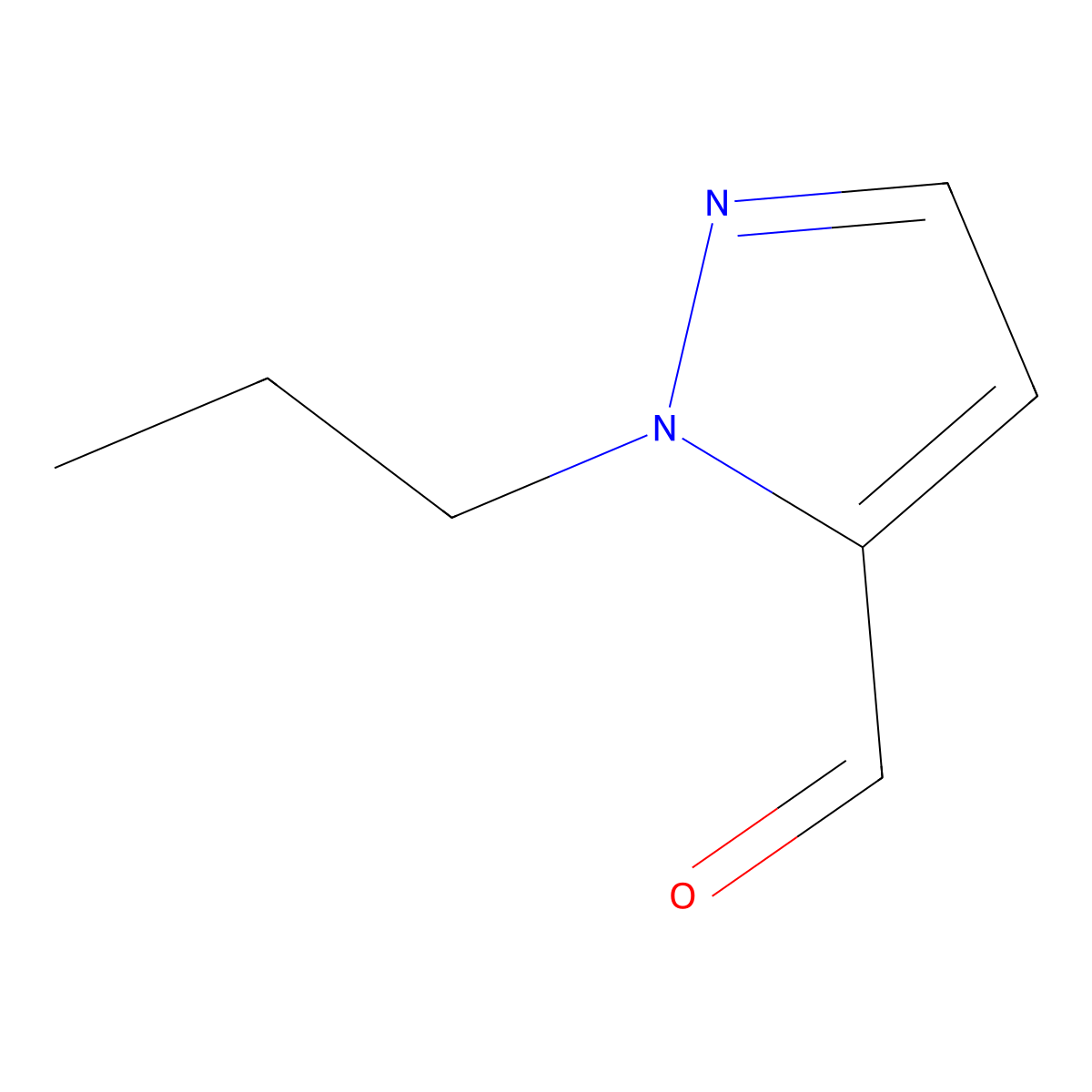 1-propyl-1H-pyrazole-5-carbaldehyde molecular structure, CAS 1006458-89-4