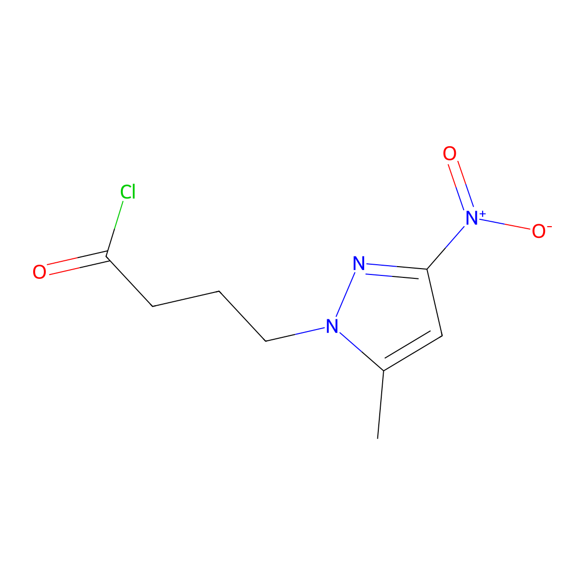 4-(5-methyl-3-nitro-1H-pyrazol-1-yl)butanoyl chloride molecular structure, CAS 1006459-08-0