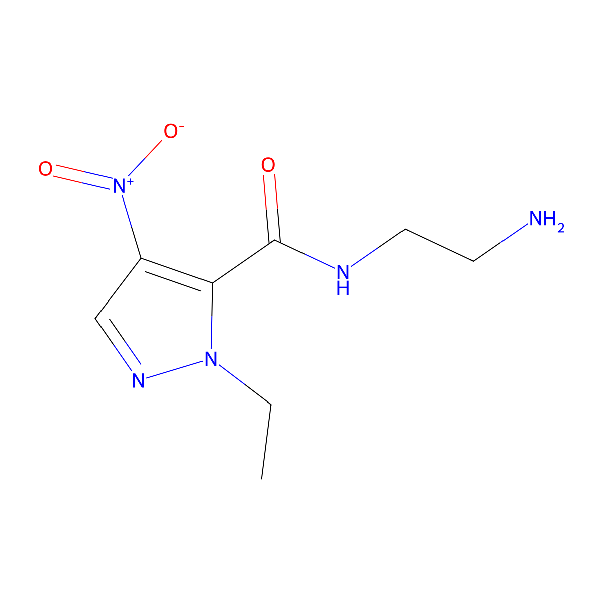 N-(2-Aminoethyl)-1-ethyl-4-nitro-1H-pyrazole-5-carboxamide molecular structure, CAS 1006459-54-6