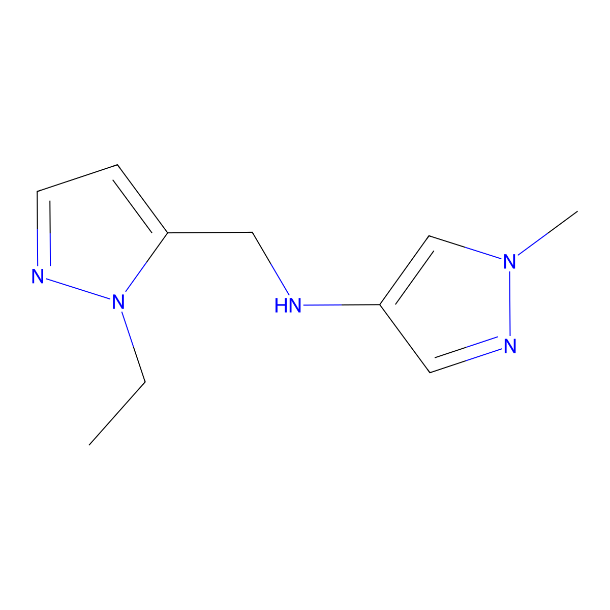 N-[(1-Ethyl-1H-pyrazol-5-YL)methyl]-1-methyl-1H-pyrazol-4-amine molecular structure, CAS 1006459-61-5