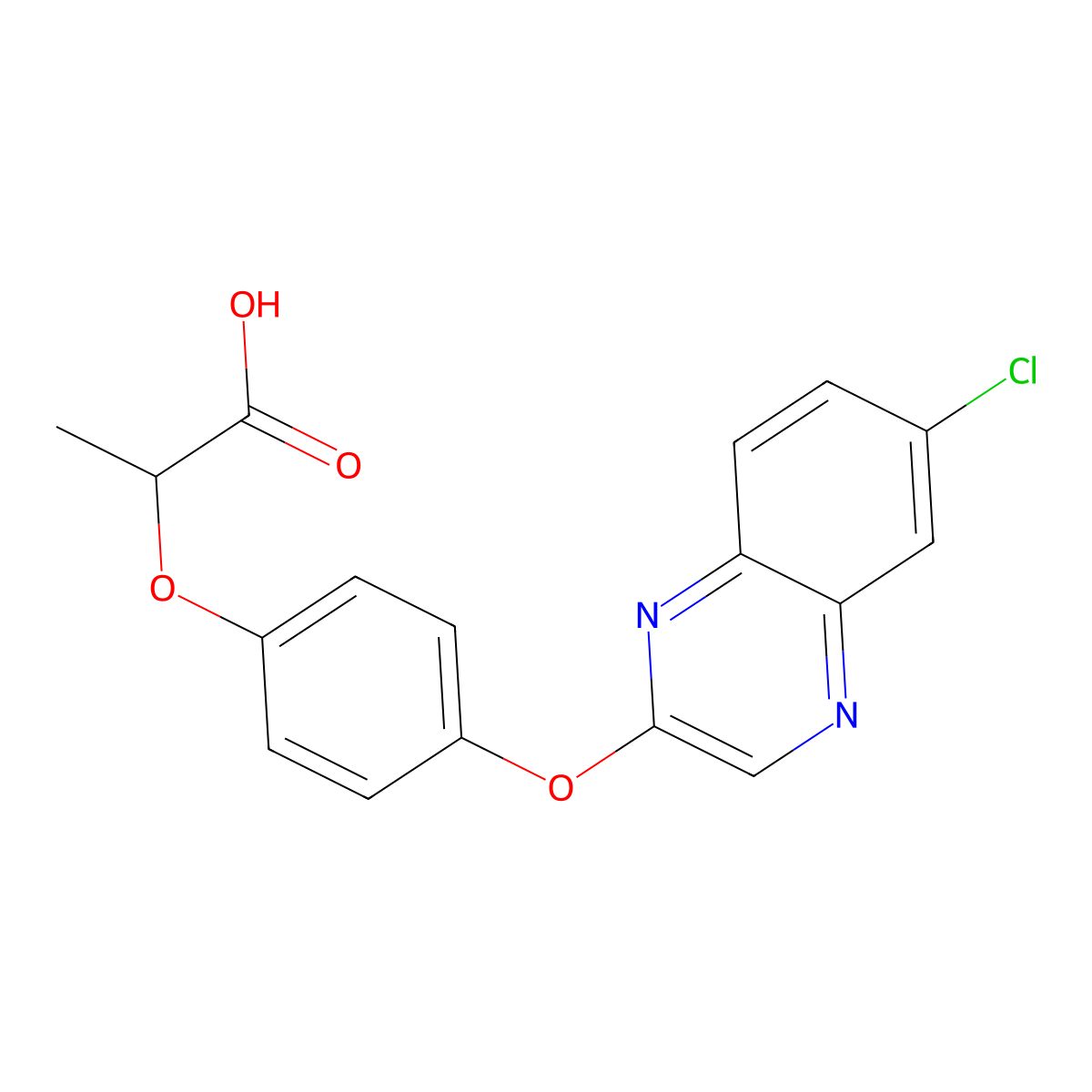 Quizalofop-P molecular structure, CAS 100646-51-3