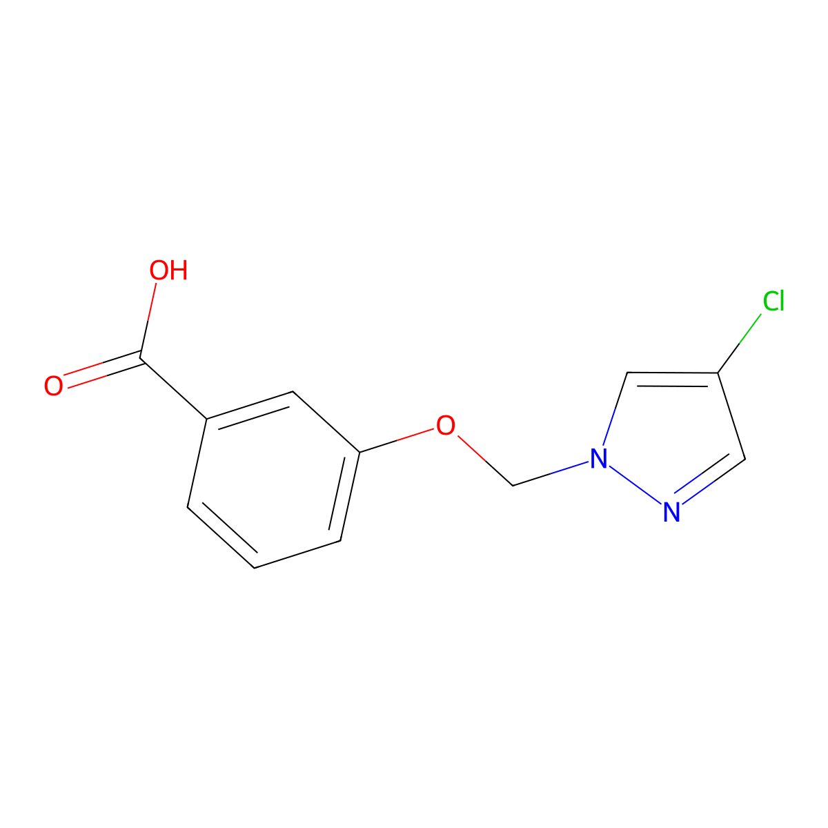 3-[(4-chloro-1H-pyrazol-1-yl)methoxy]benzoic acid molecular structure, CAS 1006460-39-4