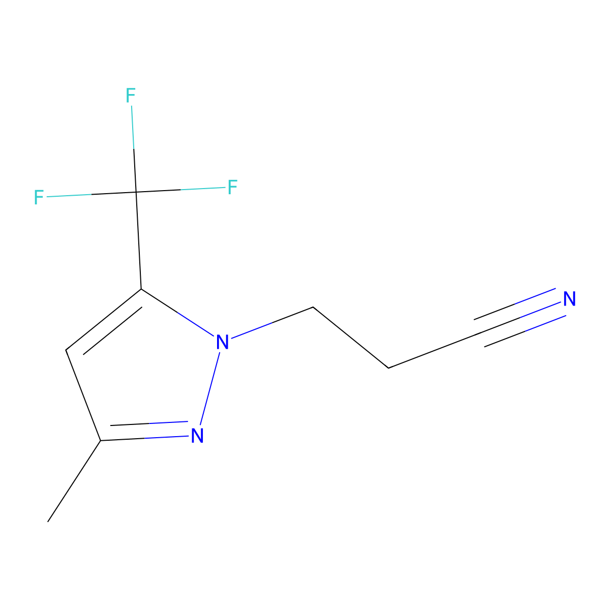 3-[3-methyl-5-(trifluoromethyl)-1H-pyrazol-1-yl]propanenitrile molecular structure, CAS 1006461-11-5
