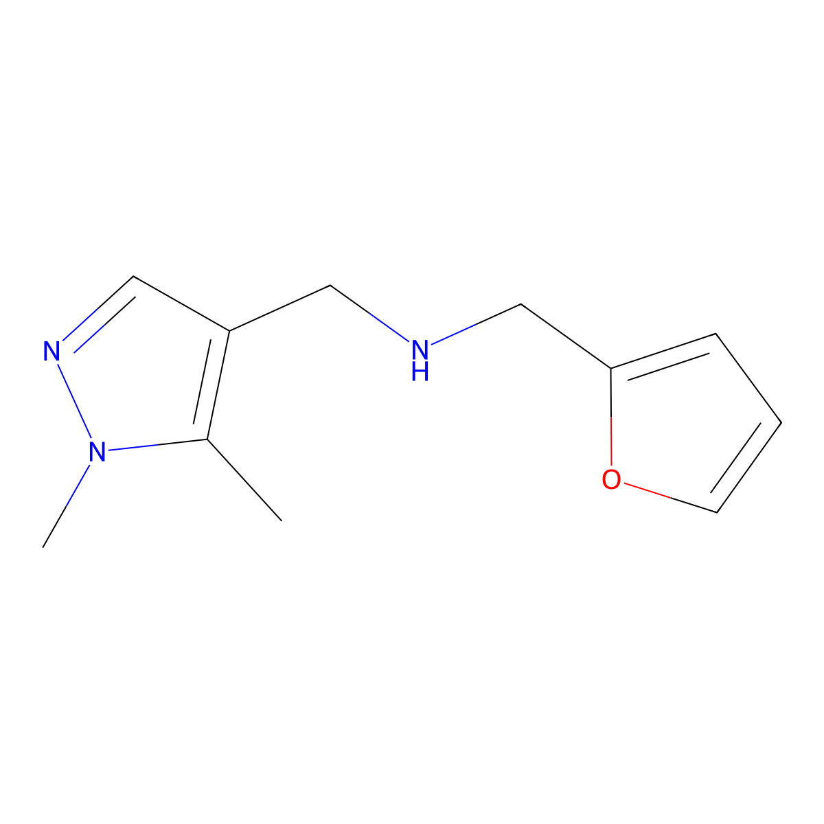 [(1,5-dimethyl-1H-pyrazol-4-yl)methyl][(furan-2-yl)methyl]amine molecular structure, CAS 1006461-46-6
