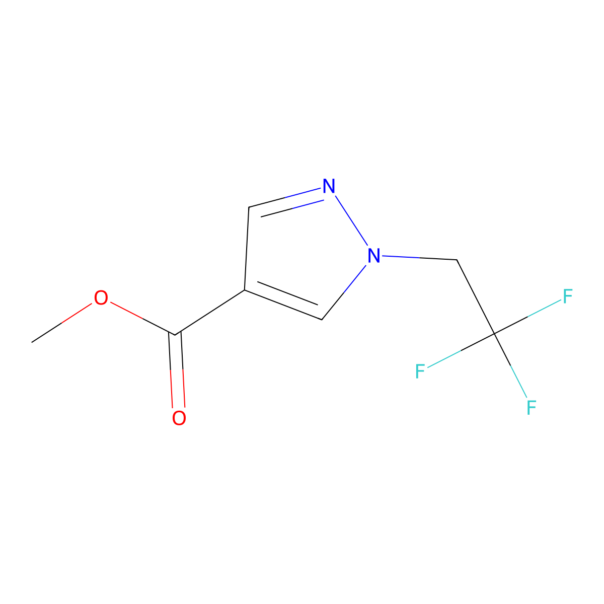 methyl 1-(2,2,2-trifluoroethyl)-1H-pyrazole-4-carboxylate molecular structure, CAS 1006461-60-4