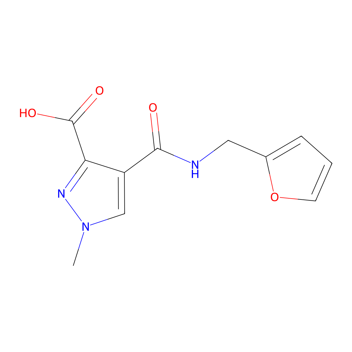 4-[N-(2-furylmethyl)carbamoyl]-1-methylpyrazole-3-carboxylic acid molecular structure, CAS 1006461-83-1