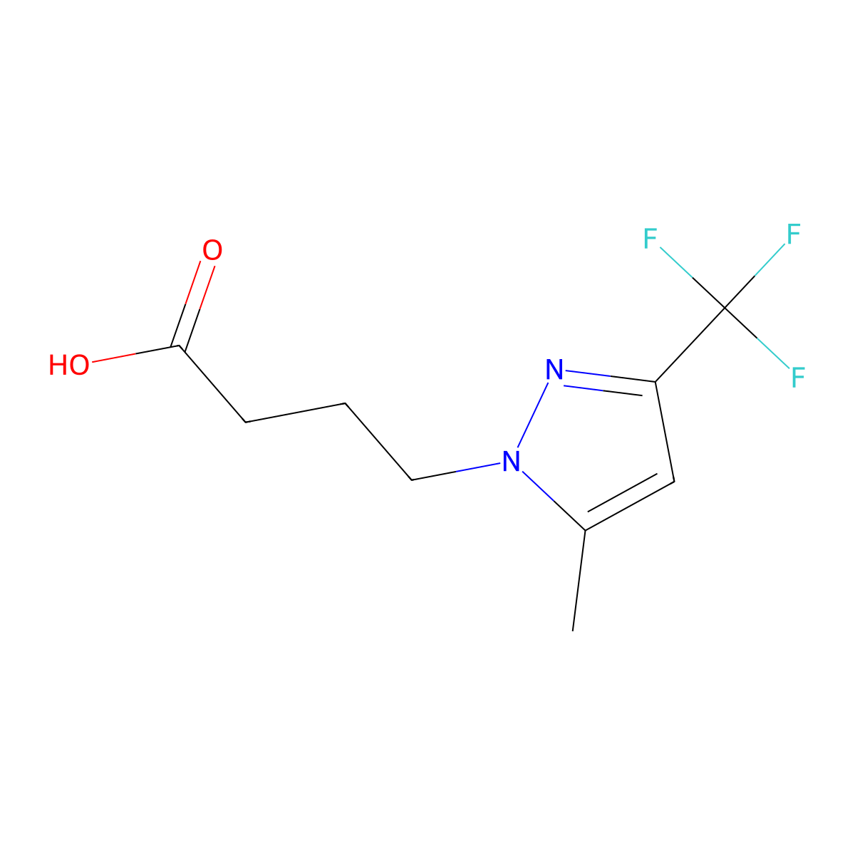 4-[5-Methyl-3-(trifluoromethyl)-1H-pyrazol-1-YL]butanoic acid molecular structure, CAS 1006461-93-3