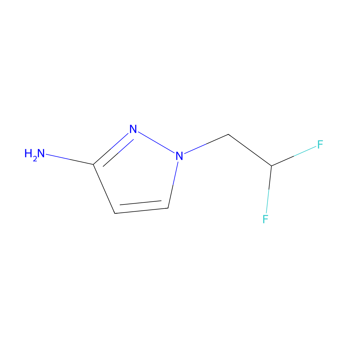 1-(2,2-difluoroethyl)-1H-pyrazol-3-amine molecular structure, CAS 1006462-38-9