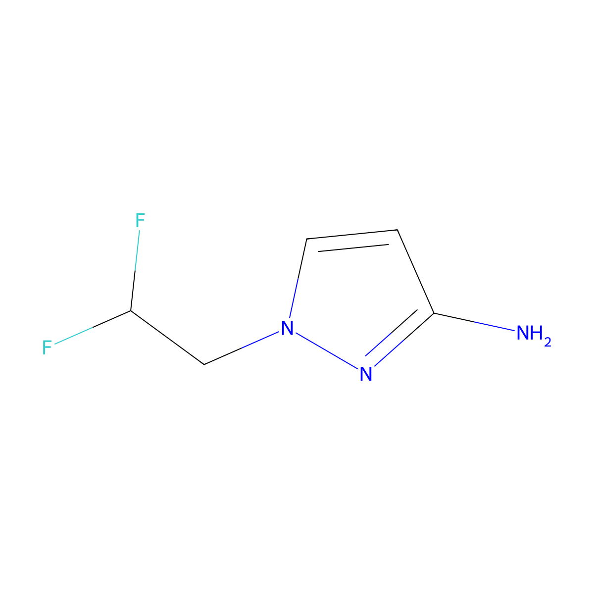 1-(2,2-difluoroethyl)-1H-pyrazol-3-amine molecular structure, CAS 1006462-38-9