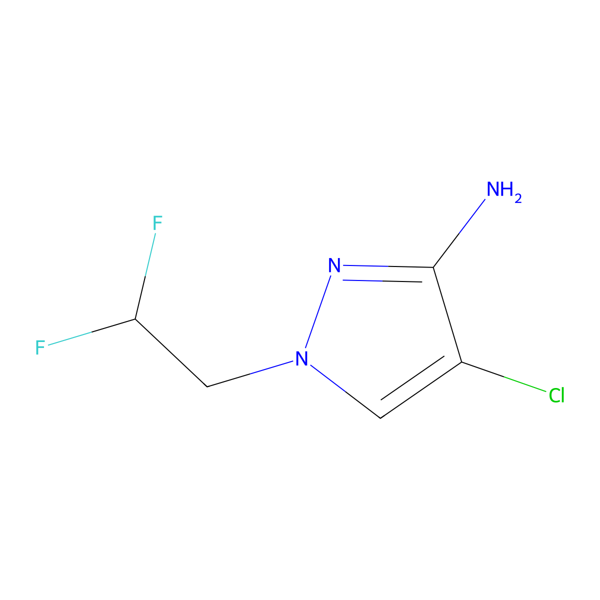 4-Chloro-1-(2,2-difluoroethyl)-1H-pyrazol-3-amine molecular structure, CAS 1006462-42-5