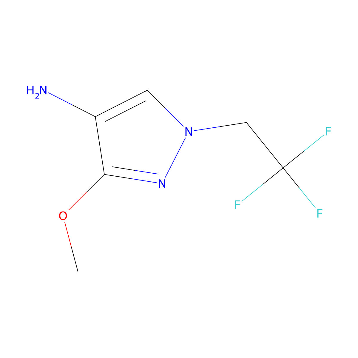 3-Methoxy-1-(2,2,2-trifluoroethyl)-1H-pyrazol-4-amine molecular structure, CAS 1006462-54-9