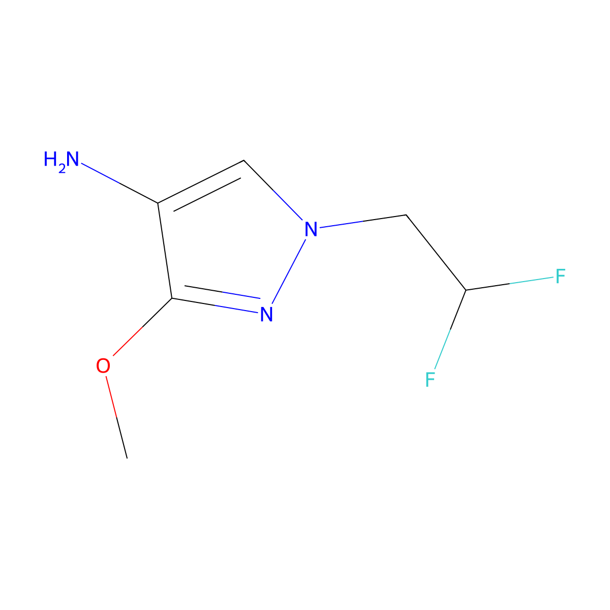 1-(2,2-Difluoroethyl)-3-methoxy-1H-pyrazol-4-amine molecular structure, CAS 1006462-58-3
