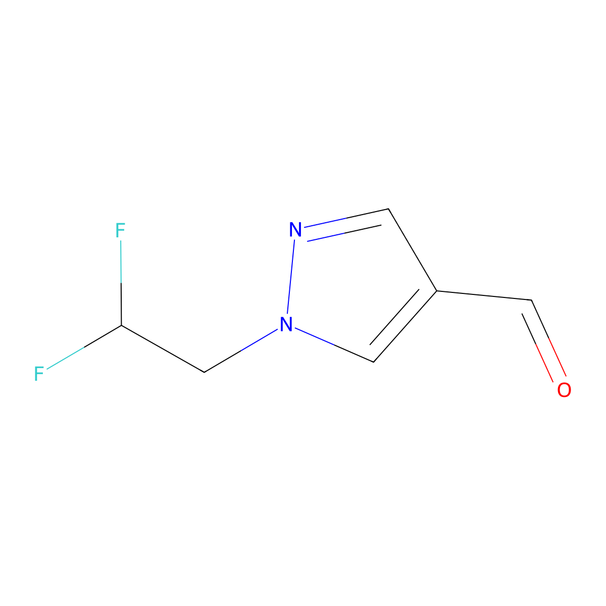1-(2,2-difluoroethyl)-1H-pyrazole-4-carbaldehyde molecular structure, CAS 1006462-72-1