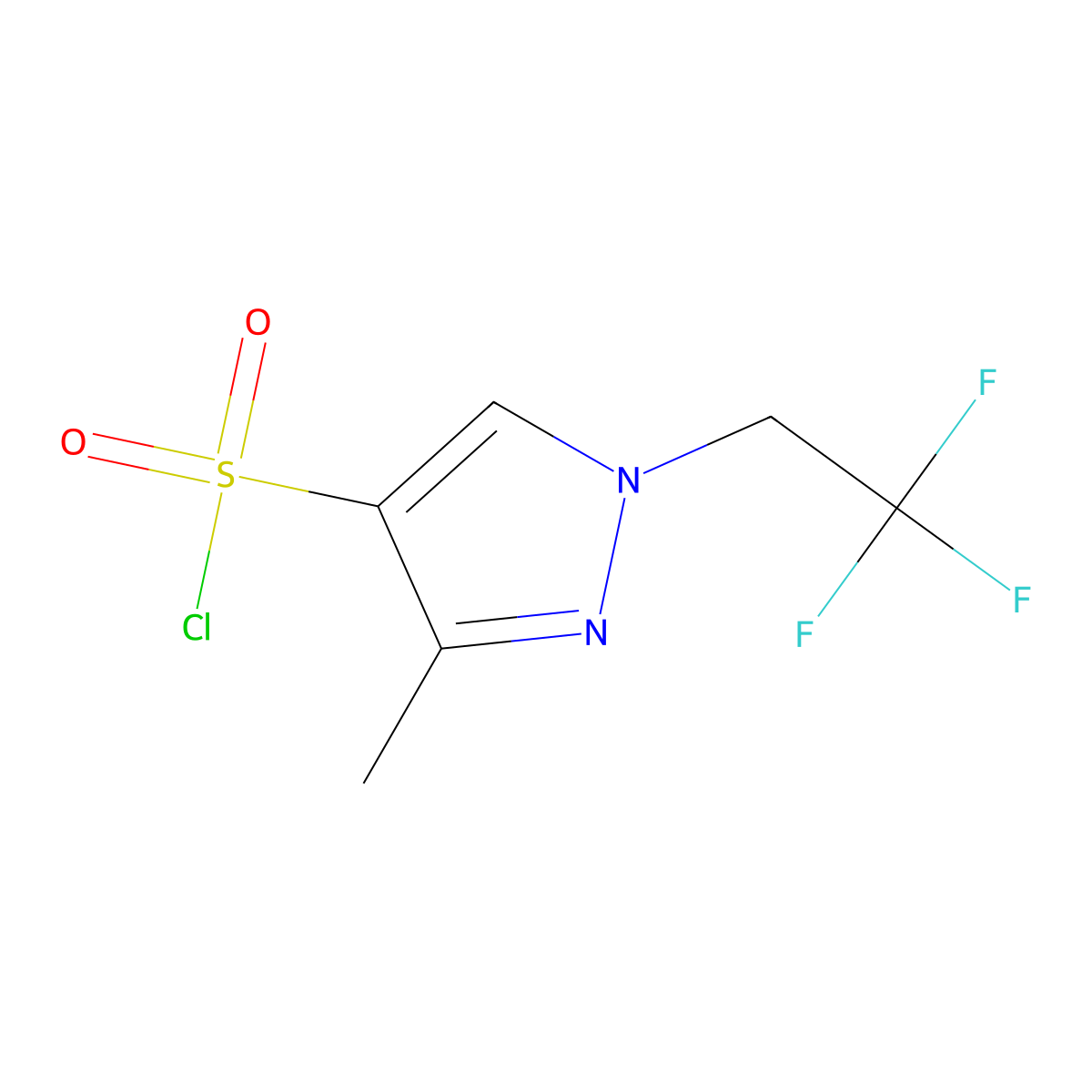 3-Methyl-1-(2,2,2-trifluoroethyl)-1H-pyrazole-4-sulfonyl chloride molecular structure, CAS 1006462-93-6