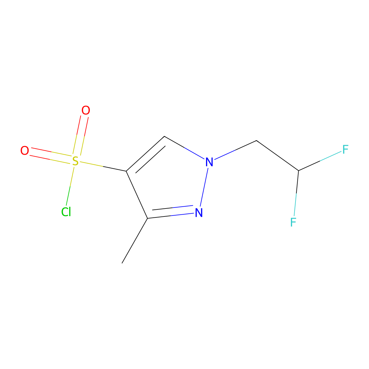 1-(2,2-difluoroethyl)-3-methyl-1H-pyrazole-4-sulfonyl chloride molecular structure, CAS 1006462-96-9