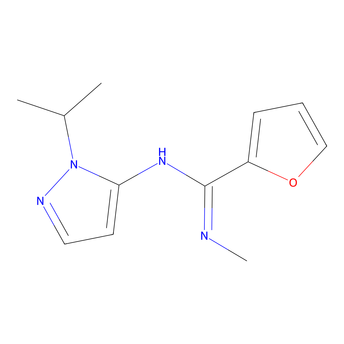 N'-(1-isopropyl-1H-pyrazol-5-yl)-N-methylfuran-2-carboximidamide molecular structure, CAS 1006463-47-3