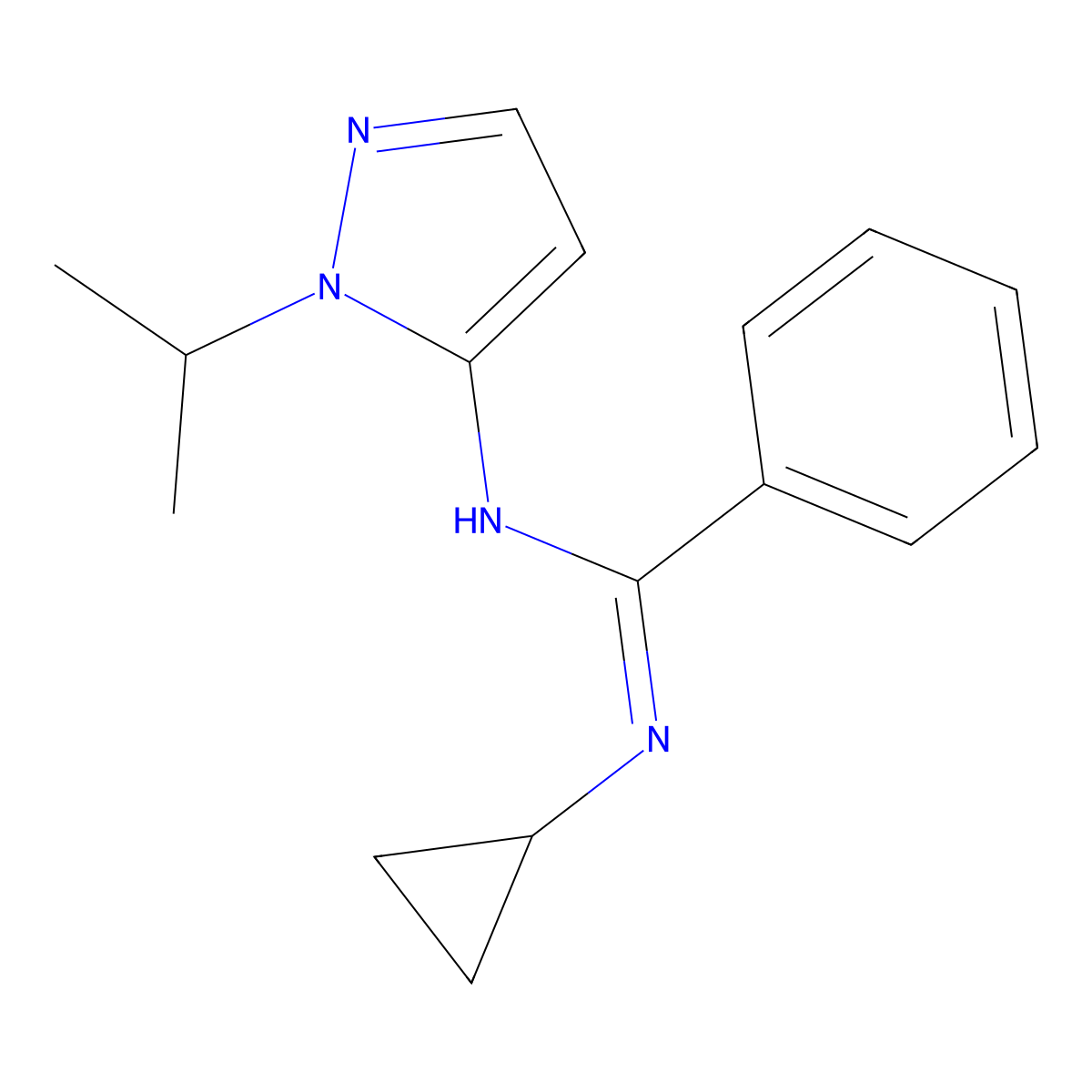 N-cyclopropyl-N'-[1-(propan-2-yl)-1H-pyrazol-5-yl]benzenecarboximidamide molecular structure, CAS 1006463-51-9