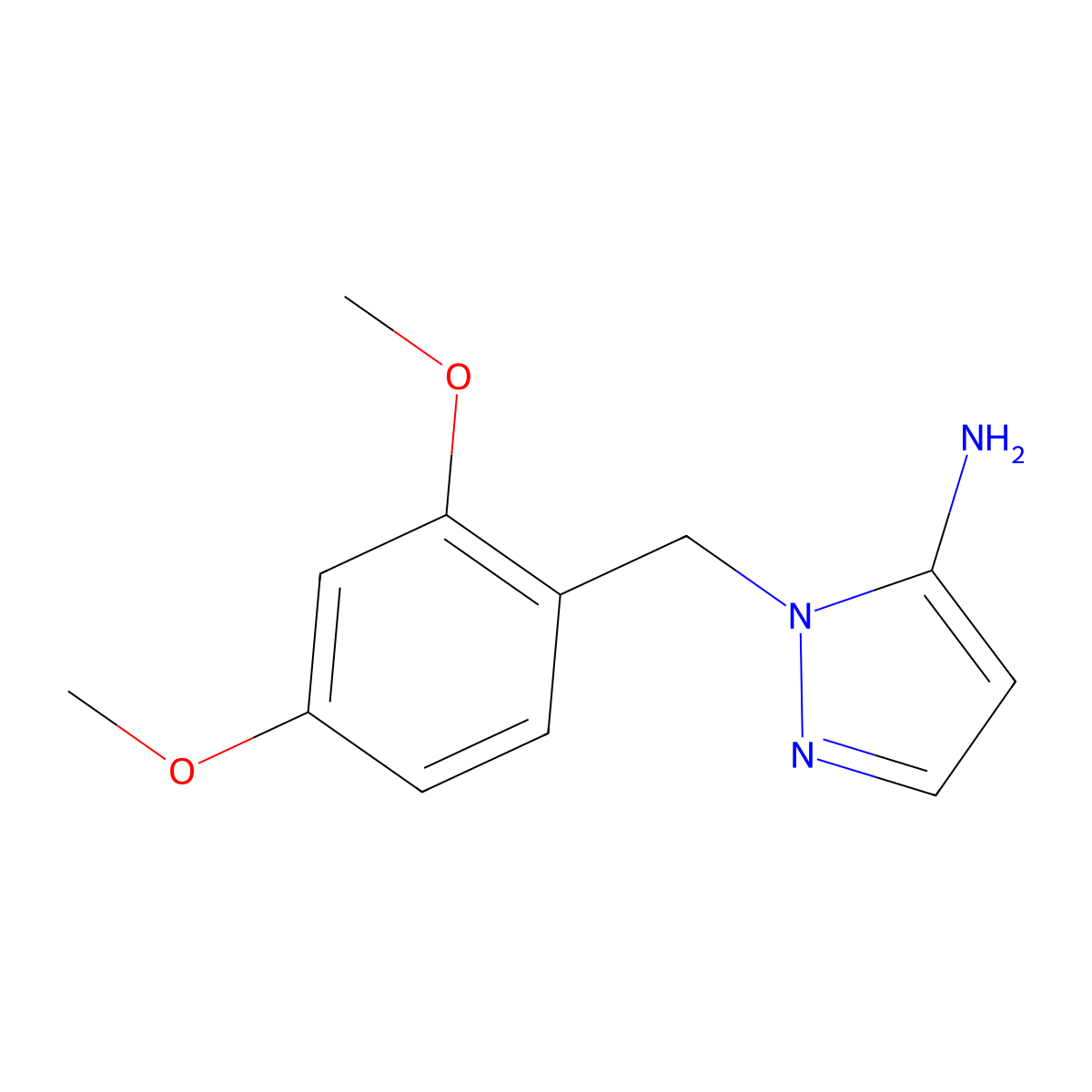 1-[(2,4-Dimethoxyphenyl)methyl]-1H-pyrazol-5-amine molecular structure, CAS 1006463-92-8