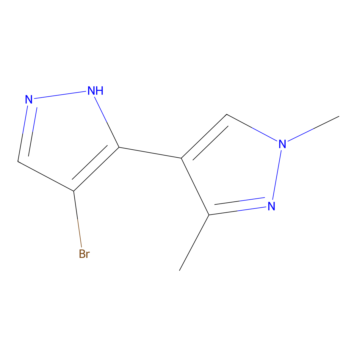 4-(4-Bromo-1H-pyrazol-3-YL)-1,3-dimethyl-1H-pyrazole molecular structure, CAS 1006464-43-2
