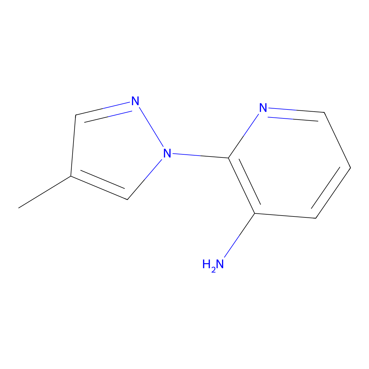 2-(4-methyl-1H-pyrazol-1-yl)pyridin-3-amine molecular structure, CAS 1006464-58-9