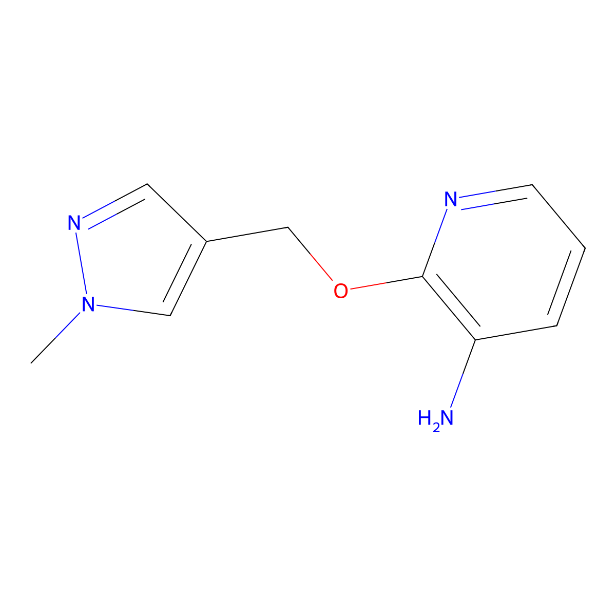 2-[(1-Methyl-1H-pyrazol-4-YL)methoxy]pyridin-3-amine molecular structure, CAS 1006464-64-7