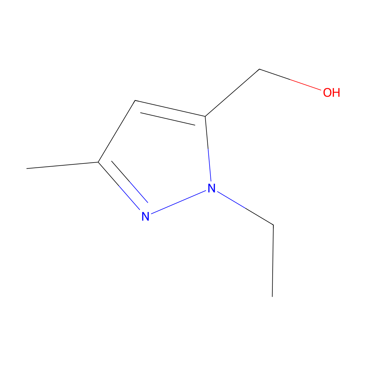 (1-ethyl-3-methyl-1H-pyrazol-5-yl)methanol molecular structure, CAS 1006464-74-9