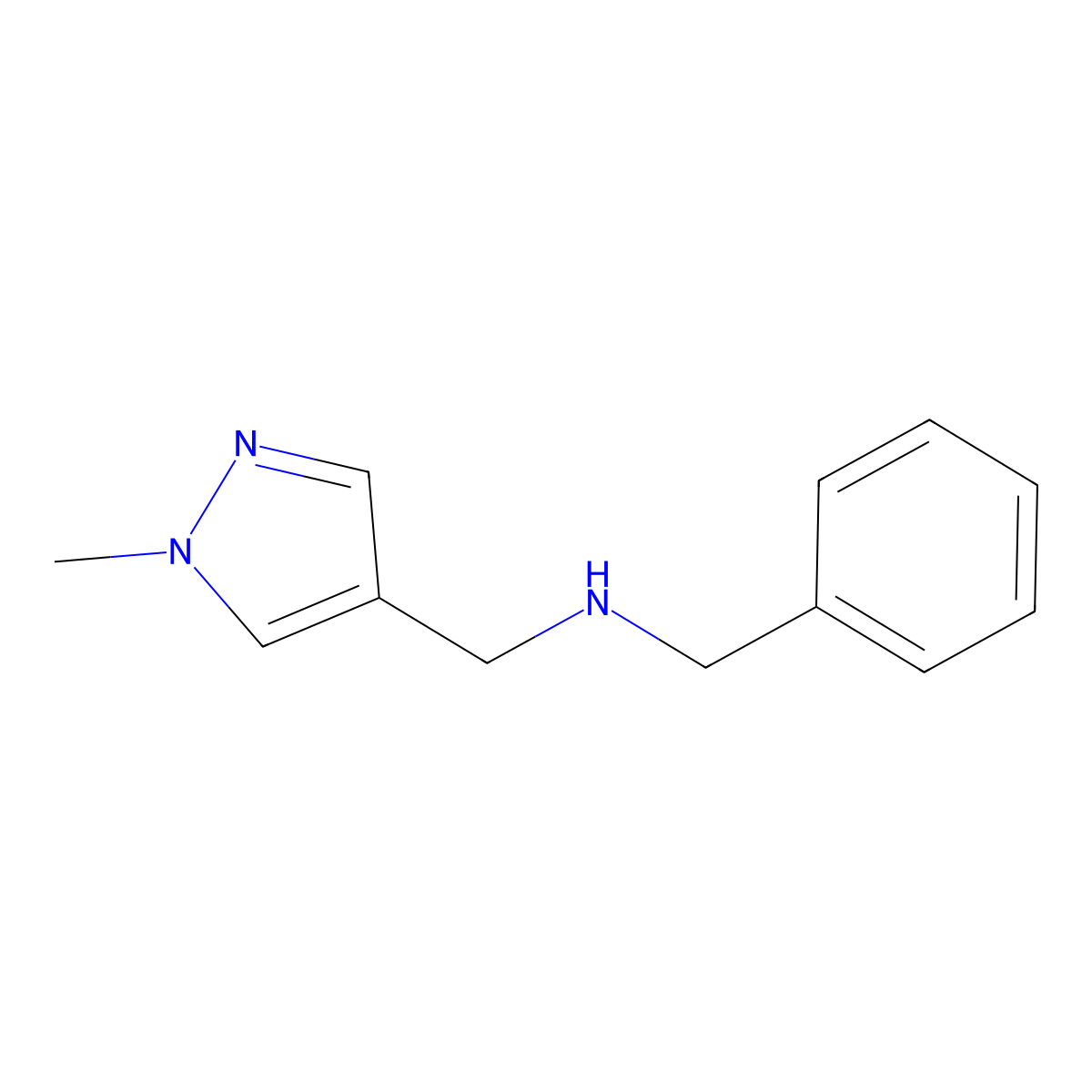 benzyl[(1-methyl-1H-pyrazol-4-yl)methyl]amine molecular structure, CAS 1006464-77-2