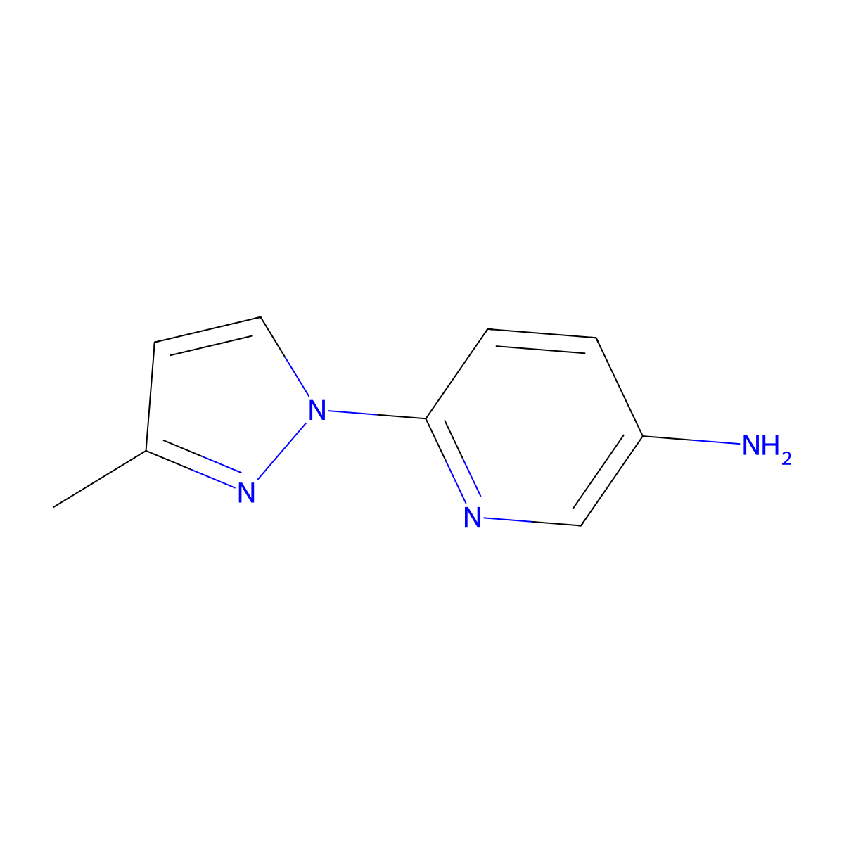 6-(3-Methylpyrazol-1-yl)pyridin-3-amine molecular structure, CAS 1006464-82-9