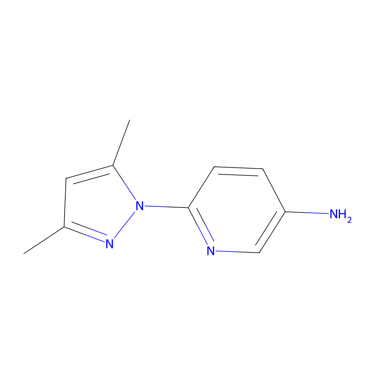 6-(3,5-dimethyl-1H-pyrazol-1-yl)pyridin-3-amine molecular structure, CAS 1006464-86-3