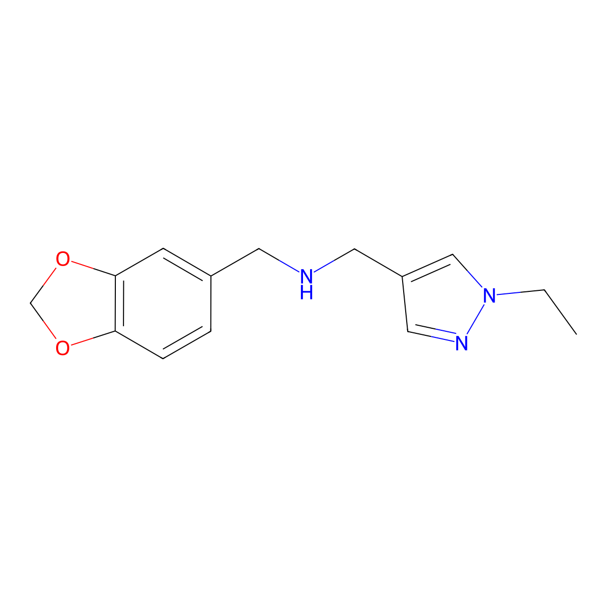 N-(1,3-Benzodioxol-5-ylmethyl)-1-ethyl-1H-pyrazole-4-methanamine molecular structure, CAS 1006465-16-2