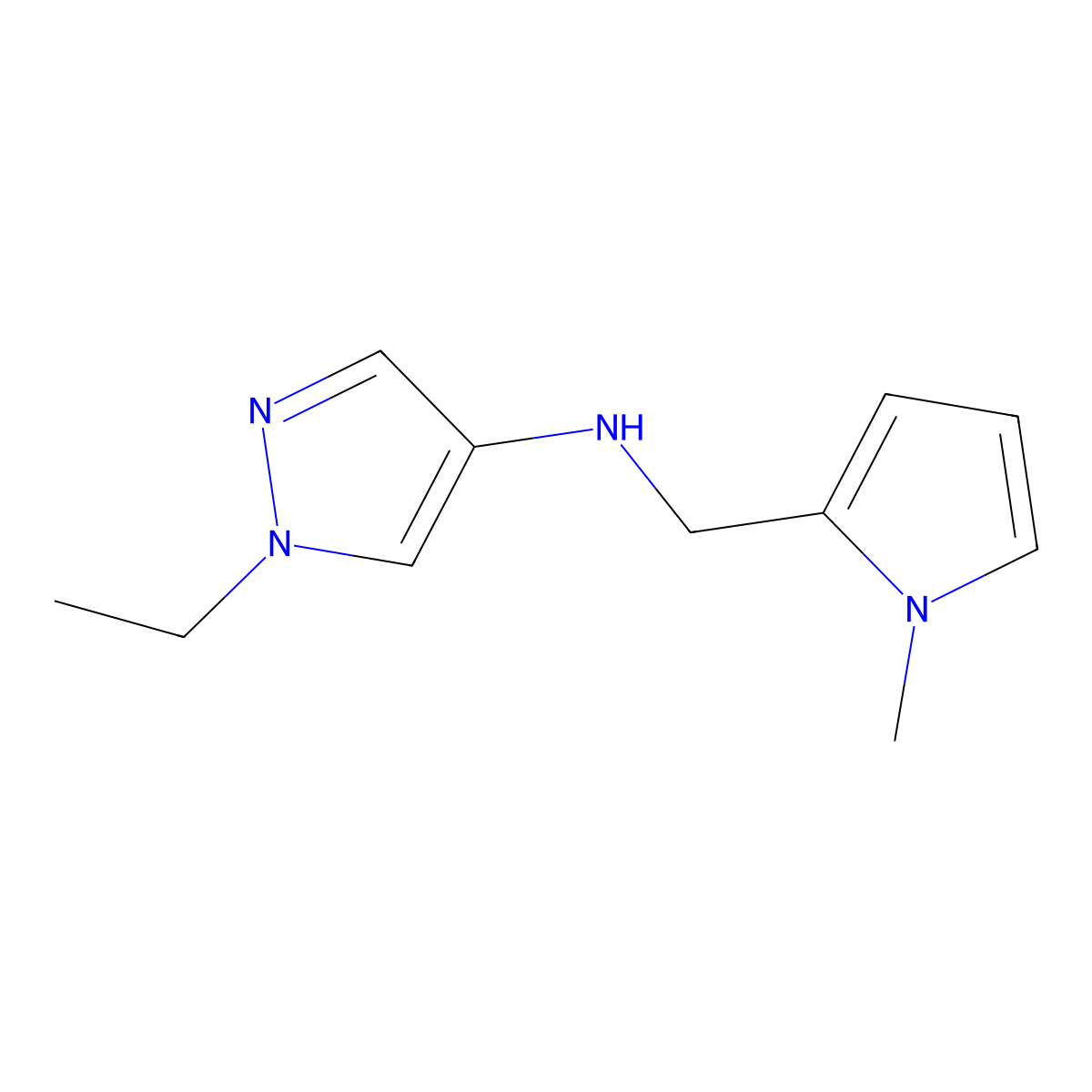 1-Ethyl-N-[(1-methyl-1H-pyrrol-2-YL)methyl]-1H-pyrazol-4-amine molecular structure, CAS 1006465-85-5