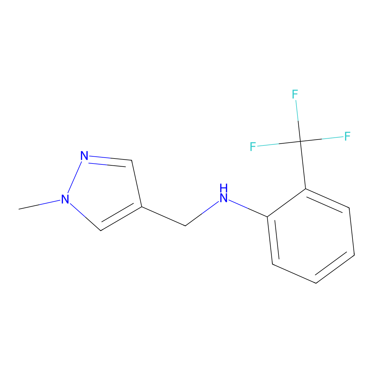 N-[(1-methyl-1H-pyrazol-4-yl)methyl]-2-(trifluoromethyl)aniline molecular structure, CAS 1006466-09-6