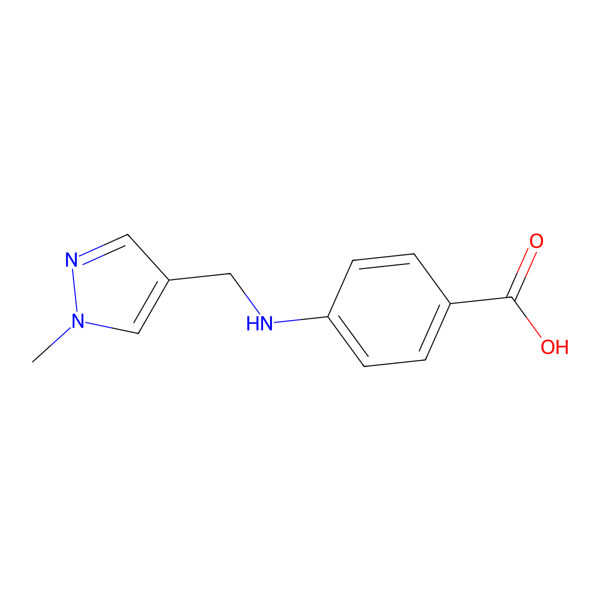 4-{[(1-Methyl-1H-pyrazol-4-YL)methyl]amino}benzoic acid molecular structure, CAS 1006466-25-6