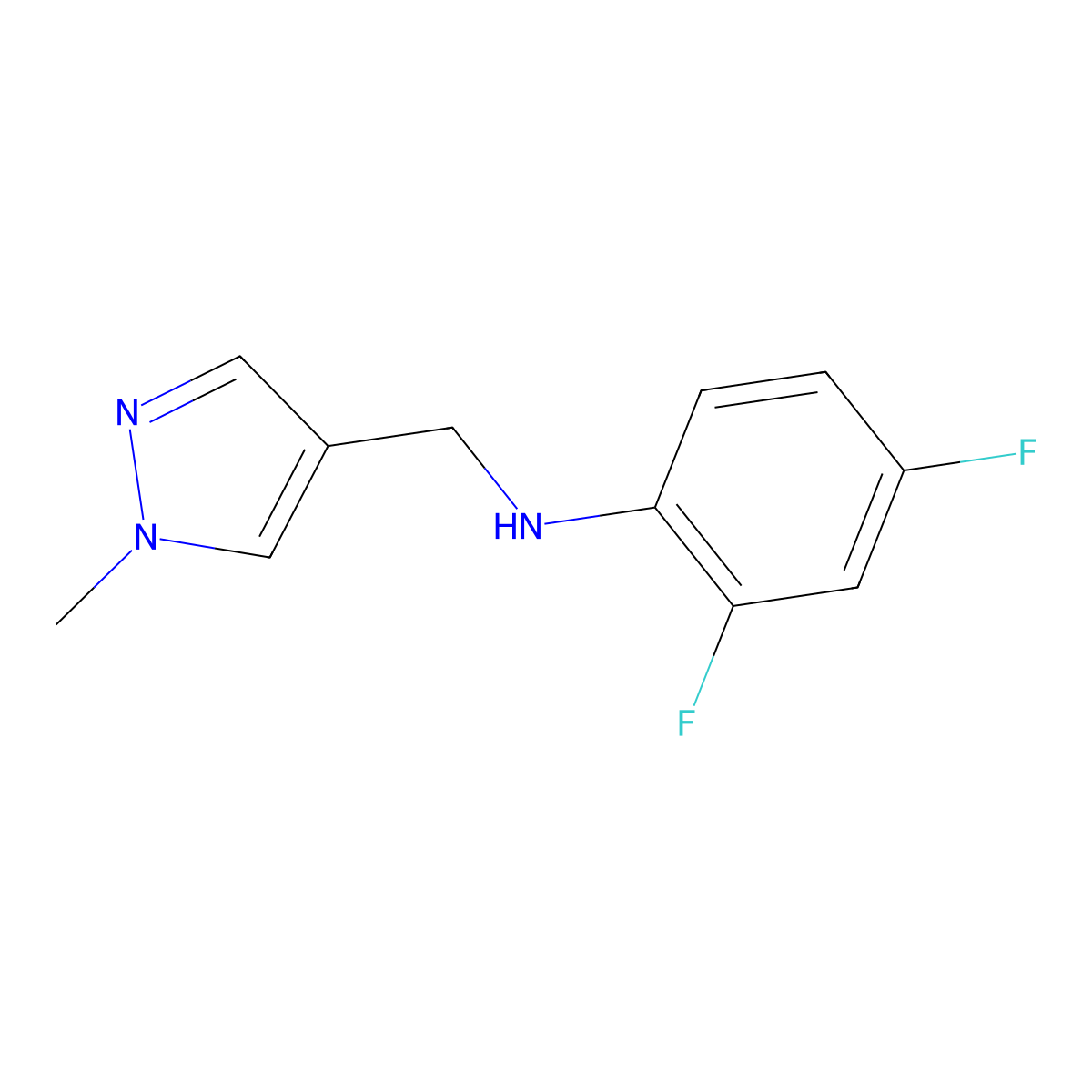 2,4-Difluoro-N-((1-methyl-1h-pyrazol-4-yl)methyl)aniline molecular structure, CAS 1006466-27-8