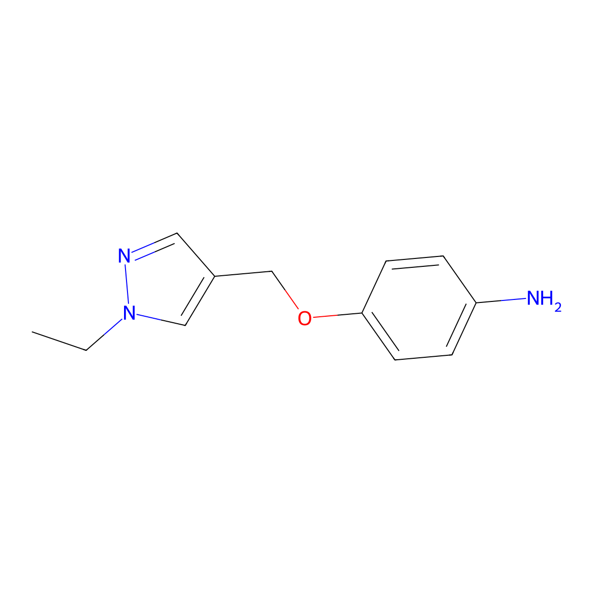 4-((1-Ethyl-1H-pyrazol-4-yl)methoxy)aniline molecular structure, CAS 1006467-03-3