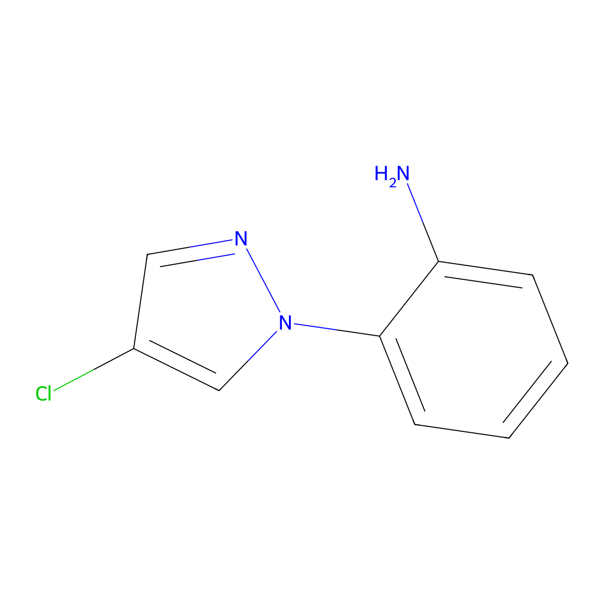 2-(4-chloro-1H-pyrazol-1-yl)aniline molecular structure, CAS 1006467-19-1