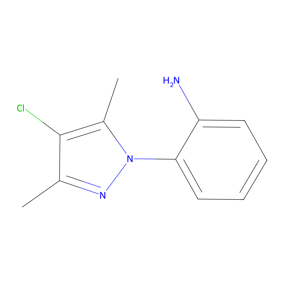 2-(4-chloro-3,5-dimethyl-1H-pyrazol-1-yl)aniline molecular structure, CAS 1006467-22-6